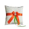 Alex Emotions Ivory Ring Bearer Pillow and Basket Set | Lace Collection | Flower Girl & Welcome Basket for Guest | Handmade Wedding Baskets & Pillows (Orange Lime) view 2