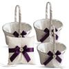 Alex Emotions Ivory Ring Bearer Pillow and Basket Set | Lace Collection | Flower Girl & Welcome Basket for Guest | Handmade Wedding Baskets & Pillows (Plum) view 1