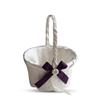 Alex Emotions Ivory Ring Bearer Pillow and Basket Set | Lace Collection | Flower Girl & Welcome Basket for Guest | Handmade Wedding Baskets & Pillows (Plum) view 3