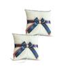 Alex Emotions Ivory Ring Bearer Pillow and Basket Set | Lace Collection | Flower Girl & Welcome Basket for Guest | Handmade Wedding Baskets & Pillows (Navy Rose Gold) view 1