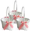 Alex Emotions Ivory Ring Bearer Pillow and Basket Set | Lace Collection | Flower Girl & Welcome Basket for Guest | Handmade Wedding Baskets & Pillows (Coral) view 1
