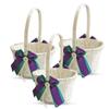 Alex Emotions Ivory Ring Bearer Pillow and Basket Set | Lace Collection | Flower Girl & Welcome Basket for Guest | Handmade Wedding Baskets & Pillows (Teal Purple) view 1