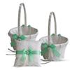 Alex Emotions Ivory Ring Bearer Pillow and Basket Set | Lace Collection | Flower Girl & Welcome Basket for Guest | Handmade Wedding Baskets & Pillows (Apple Green) view 1