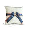Alex Emotions Ivory Ring Bearer Pillow and Basket Set | Lace Collection | Flower Girl & Welcome Basket for Guest | Handmade Wedding Baskets & Pillows (Navy Rose Gold) view 2