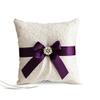 Alex Emotions Ivory Ring Bearer Pillow and Basket Set | Lace Collection | Flower Girl & Welcome Basket for Guest | Handmade Wedding Baskets & Pillows (Plum) view 2