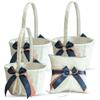 Alex Emotions Ivory Ring Bearer Pillow and Basket Set | Lace Collection | Flower Girl & Welcome Basket for Guest | Handmade Wedding Baskets & Pillows (Navy Rose Gold) view 1