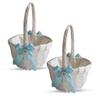 Alex Emotions Ivory Ring Bearer Pillow and Basket Set | Lace Collection | Flower Girl & Welcome Basket for Guest | Handmade Wedding Baskets & Pillows (Sky Blue) view 1