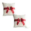 Alex Emotions Ivory Ring Bearer Pillow and Basket Set | Lace Collection | Flower Girl & Welcome Basket for Guest | Handmade Wedding Baskets & Pillows (RED) view 1