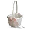 Alex Emotions Ivory Ring Bearer Pillow and Basket Set | Lace Collection | Flower Girl & Welcome Basket for Guest | Handmade Wedding Baskets & Pillows (Blush Pink) view 3