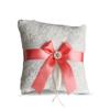 Alex Emotions Ivory Ring Bearer Pillow and Basket Set | Lace Collection | Flower Girl & Welcome Basket for Guest | Handmade Wedding Baskets & Pillows (Coral) view 2