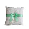 Alex Emotions Ivory Ring Bearer Pillow and Basket Set | Lace Collection | Flower Girl & Welcome Basket for Guest | Handmade Wedding Baskets & Pillows (Apple Green) view 2