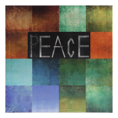 Empire Art Direct Peace Within Hand Applied Silver Leaf Gallery Wrap Wall Dcor, 20" x 20" x1.6", Multicolor