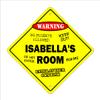 Isabella's Room Sign Crossing Zone Xing | Indoor/Outdoor | 20" Tall Kids Bedroom Decor Door Children's Name boy Girl view 1