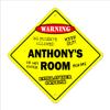 Anthony's Room Sign Crossing Zone Xing | Indoor/Outdoor | 20" Tall Kids Bedroom Decor Door Children's Name boy Girl view 1