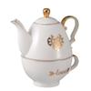 A&B Home White and Gold Heart Teapot and Cup Set view 1
