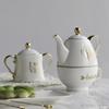A&B Home White and Gold Heart Teapot and Cup Set view 2