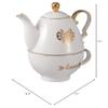 A&B Home White and Gold Heart Teapot and Cup Set view 3
