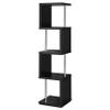 Coaster Home Furnishings Baxter 67-inch 4-Shelf Bookshelf Black and Chrome 801419 view 1