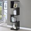 Coaster Home Furnishings Baxter 67-inch 4-Shelf Bookshelf Black and Chrome 801419 view 2