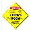 Karen's Room Sign Crossing Zone Xing | Indoor/Outdoor | 20" Tall Kids Bedroom Decor Door Children's Name boy Girl view 1