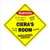 Ciera's Room Sign Crossing Zone Xing | Indoor/Outdoor | 14" Tall Kids Bedroom Decor Door Children's Name boy Girl view 1