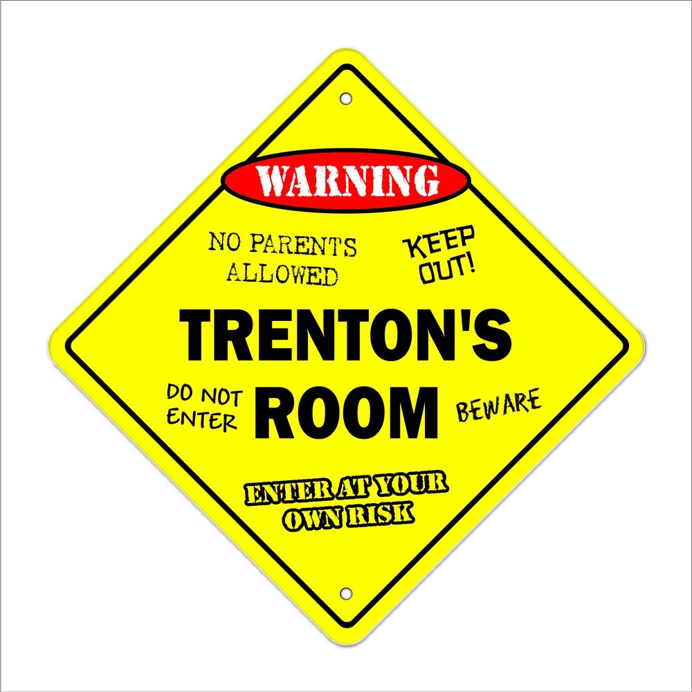 Trenton's Room Sign Crossing Zone Xing | Indoor/Outdoor | 20" Tall Kids Bedroom Decor Door Children's Name boy Girl