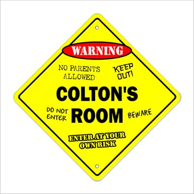 Colton's Room Sign Crossing Zone Xing | Indoor/Outdoor | 20" Tall Kids Bedroom Decor Door Children's Name boy Girl