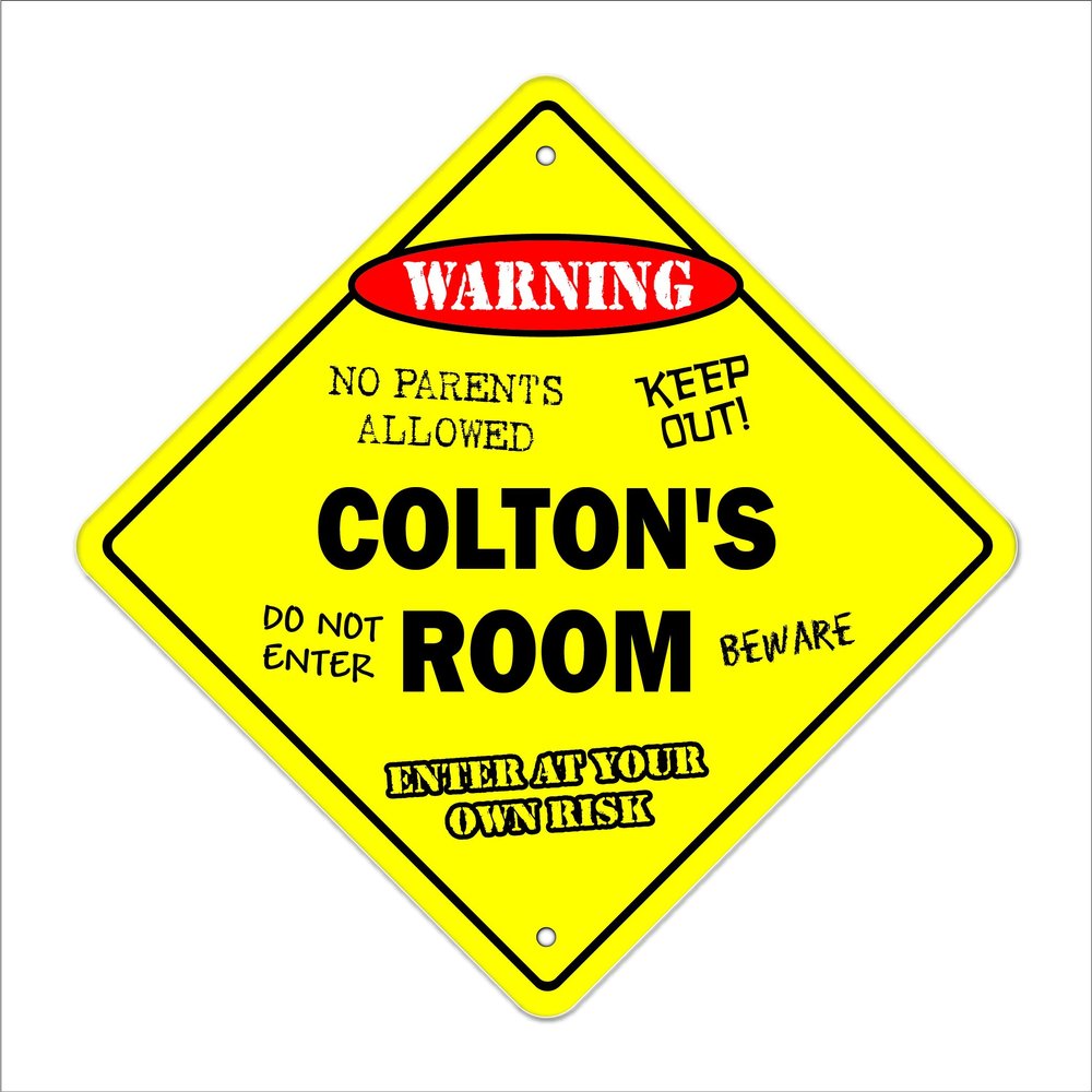 Colton's Room Sign Crossing Zone Xing | Indoor/Outdoor | 20" Tall Kids Bedroom Decor Door Children's Name boy Girl