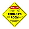 Abriana's Room Sign Crossing Zone Xing | Indoor/Outdoor | 14" Tall Kids Bedroom Decor Door Children's Name boy Girl view 1