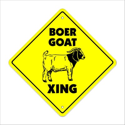 Boar Goat Crossing Sign Zone Xing | Indoor/Outdoor | 20" Tall Milk Milking Moutain Billy eat