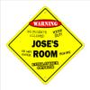 Jose's Room Sign Crossing Zone Xing | Indoor/Outdoor | 20" Tall Kids Bedroom Decor Door Children's Name boy Girl view 1