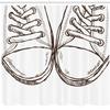 Ambesonne Hipster Shower Curtain, Sneakers in Hand Drawing Style Casual Footwear Teenager Urban Lifestyle Theme, Cloth Fabric Bathroom Decor Set with Hooks, 69" W x 84" L, Dark Brown White view 2