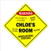 Chloe's Room Sign Crossing Zone Xing | Indoor/Outdoor | 20" Tall Kids Bedroom Decor Door Children's Name boy Girl view 1
