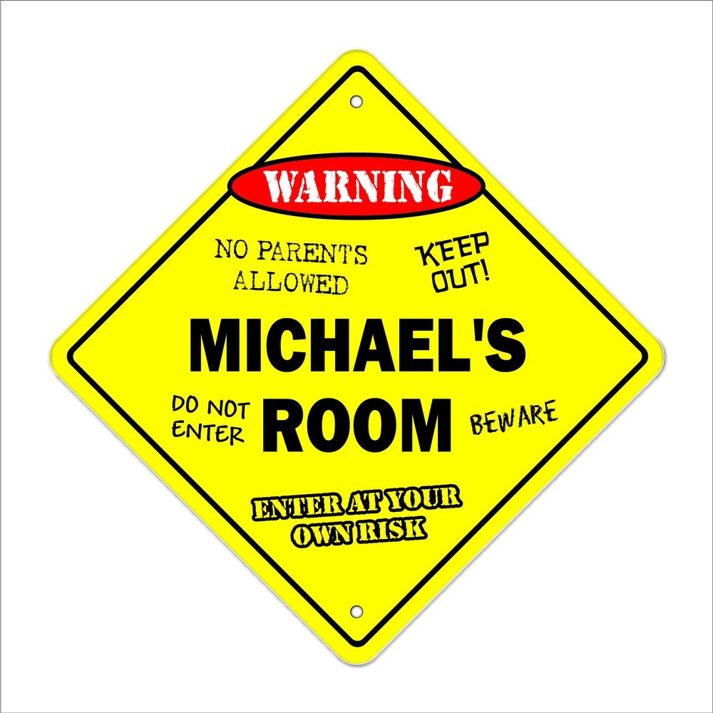 Michael's Room Sign Crossing Zone Xing | Indoor/Outdoor | 20" Tall Kids Bedroom Decor Door Children's Name boy Girl