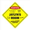 Jaylyn's Room Sign Crossing Zone Xing | Indoor/Outdoor | 20" Tall Kids Bedroom Decor Door Children's Name boy Girl view 1