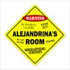 Alejandrina's Room Sign Crossing Zone Xing | Indoor/Outdoor | 14" Tall Kids Bedroom Decor Door Children's Name boy Girl view 1