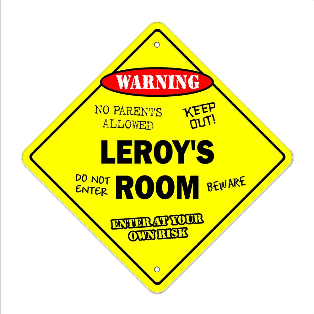 Leroy's Room Sign Crossing Zone Xing | Indoor/Outdoor | 14" Tall Kids Bedroom Decor Door Children's Name boy Girl