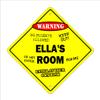 Ella's Room Sign Crossing Zone Xing | Indoor/Outdoor | 20" Tall Kids Bedroom Decor Door Children's Name boy Girl view 1