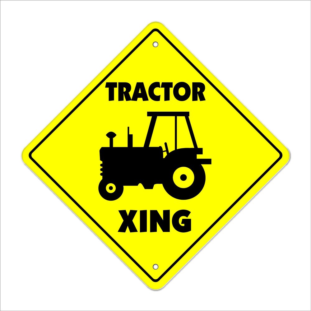Tractor Crossing Sign Zone Xing | Indoor/Outdoor | 20" Tall New Farmer case cat Farm Trailer Combine Equipment