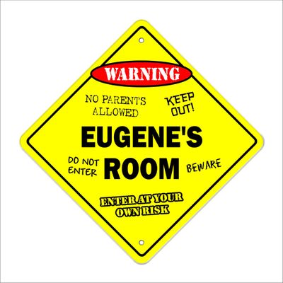 Eugene's Room Sign Crossing Zone Xing | Indoor/Outdoor | 14" Tall Kids Bedroom Decor Door Children's Name boy Girl