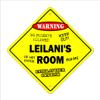Leilani's Room Sign Crossing Zone Xing | Indoor/Outdoor | 20" Tall Kids Bedroom Decor Door Children's Name boy Girl view 1