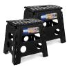 ACKO 2PACK Folding Step Stool - 13" Height Premium Heavy Duty Foldable Stool for Kids and Adults, Kitchen Garden Bathroom Stepping Stool (Black, 2PACK) view 1