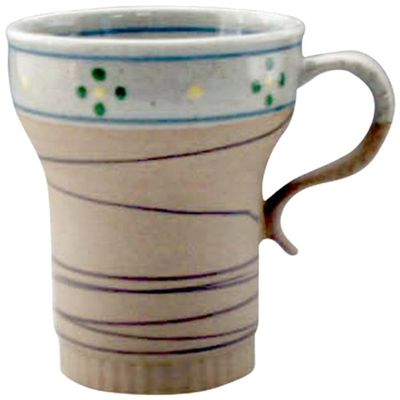 1802-370888 Tableware, Set of 3, Mug, Nanban Plum Mug (Green), Arita Ware