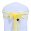 MDS Pack of 75 PCS Organza Chair Sashes Wider Dining Chair Bows Ribbon Tie Back for Wedding Party Birthday Bridal Shower Reception Event Banquet Home Chair Cover Decoration - Yellow view 3