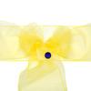 MDS Pack of 75 PCS Organza Chair Sashes Wider Dining Chair Bows Ribbon Tie Back for Wedding Party Birthday Bridal Shower Reception Event Banquet Home Chair Cover Decoration - Yellow view 4