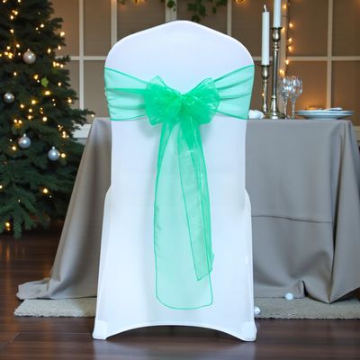 MDS Pack of 75 PCS Organza Chair Sashes Wider Dining Chair Bows Ribbon Tie Back for Wedding Party Birthday Bridal Shower Reception Event Banquet Home Chair Cover Decoration - Mint