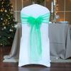 MDS Pack of 75 PCS Organza Chair Sashes Wider Dining Chair Bows Ribbon Tie Back for Wedding Party Birthday Bridal Shower Reception Event Banquet Home Chair Cover Decoration - Mint view 1