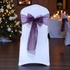 MDS Pack of 75 PCS Organza Chair Sashes Wider Dining Chair Bows Ribbon Tie Back for Wedding Party Birthday Bridal Shower Reception Event Banquet Home Chair Cover Decoration - Plum view 1
