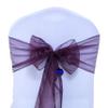 MDS Pack of 150 PCS Organza Chair Sashes Wider Dining Chair Bows Ribbon Tie Back for Wedding Party Birthday Bridal Shower Reception Event Banquet Home Chair Cover Decoration - Plum view 3