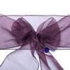 MDS Pack of 150 PCS Organza Chair Sashes Wider Dining Chair Bows Ribbon Tie Back for Wedding Party Birthday Bridal Shower Reception Event Banquet Home Chair Cover Decoration - Plum view 4